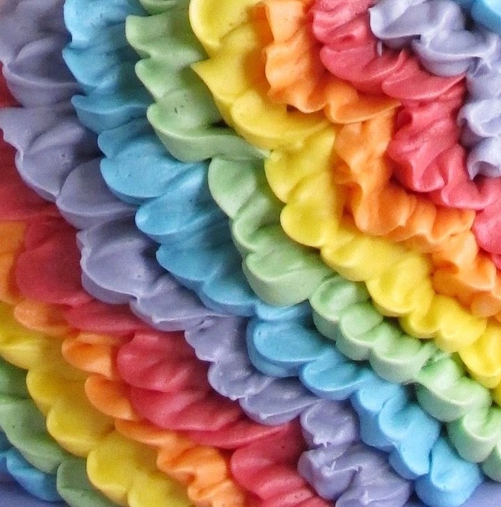 Rainbow cake decoration