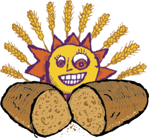 Whole wheat sunny bread illustration